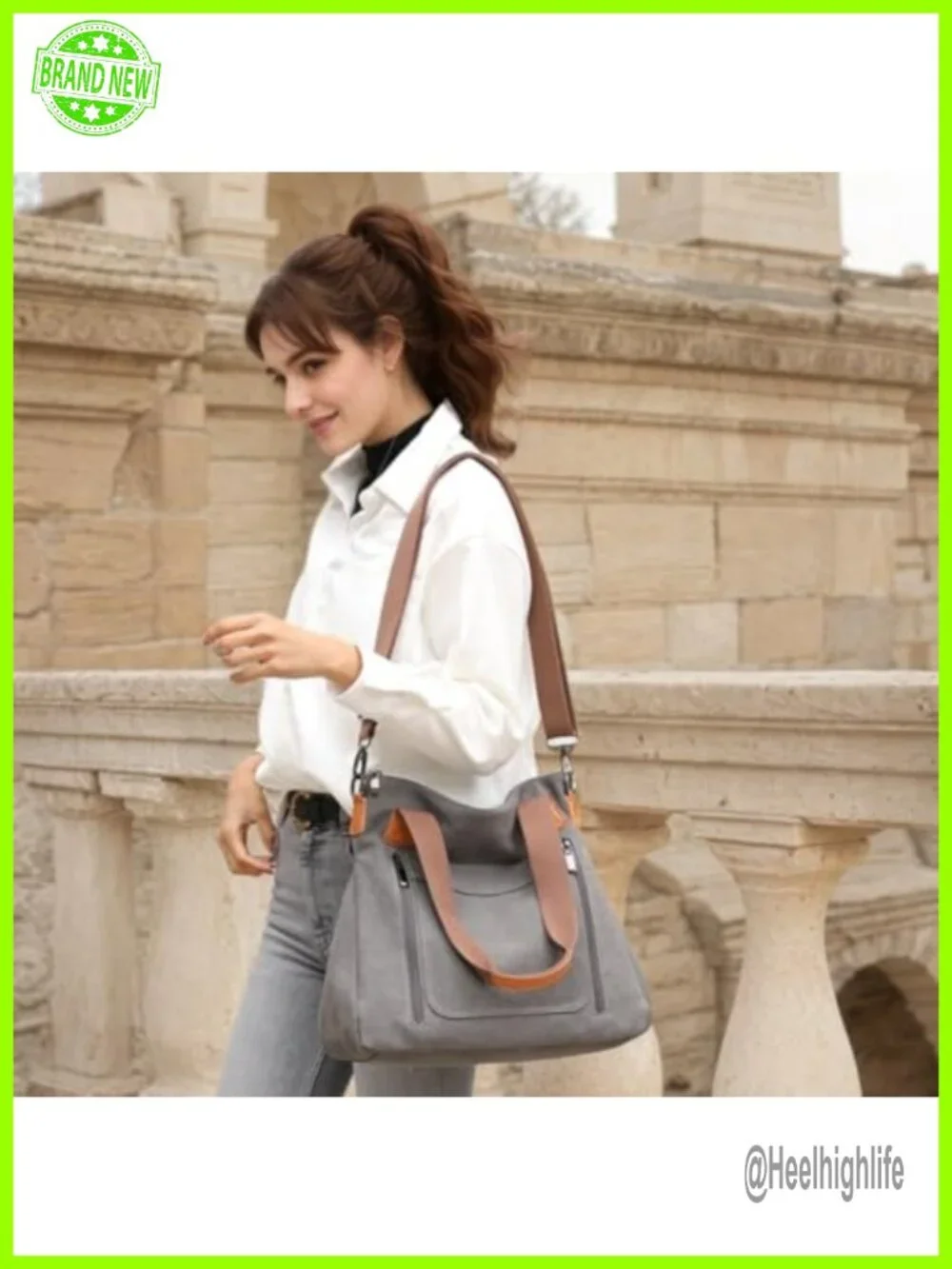 Canvas Hobo Bag Large Tote Shoulder Purse Crossbody
